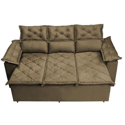 Sofá 3 Lugares Retrátil E Reclinável Cama Inbox Compact