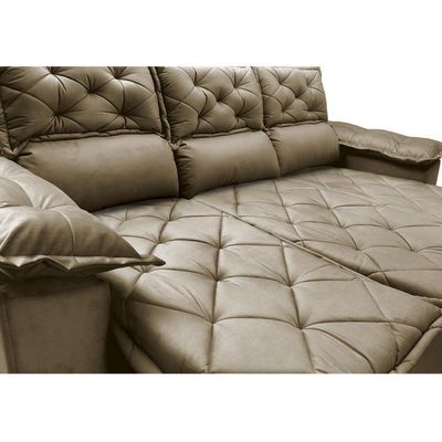 Sofá 3 Lugares Retrátil E Reclinável Cama Inbox Compact