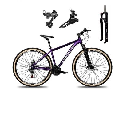 Bicicleta Aro 29 Absolute Nero 5 Alumínio Câmbios Shimano 24v Garfo Com Trava Mountain Bike Roxo 15