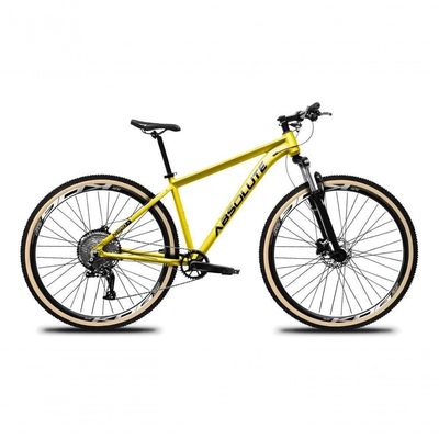 Bicicleta Aro 29 Absolute Nero 5 12v Hollowtech Freio Hidráulico K7 Garfo Trava No Guidão Amarelo 21