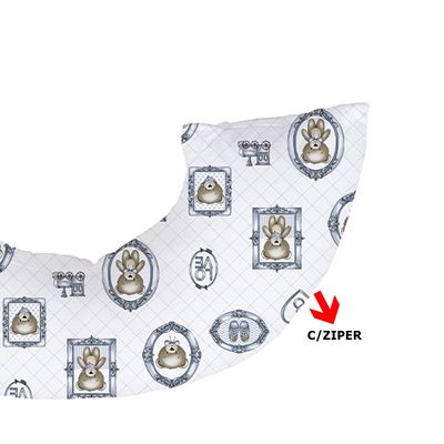 Almofada de Amamentação Tecebem Malha 100% Algodão Com Zíper Guilherme 45cmx85cm Azul