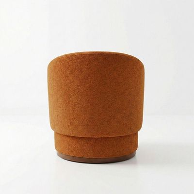 Poltrona Decorativa Premium Orgânica Em Bouclê Italiano Terracota