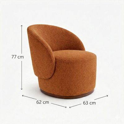 Poltrona Decorativa Premium Orgânica Em Bouclê Italiano Terracota