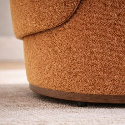 Poltrona Decorativa Premium Orgânica Em Bouclê Italiano Terracota