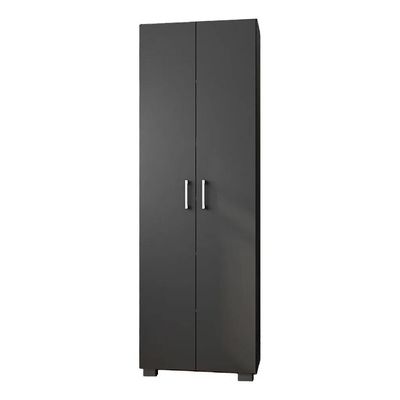 Estante de Livros para Escritório MDP Texturizado Home Office Portas Grandes Alf Preto G47 - Gran Belo