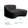 Divã Recamier Curvo Sala De Estar Recepção Marrocos 180cm Lado Direito Linho Preto