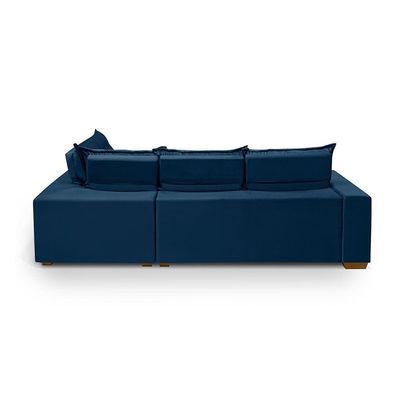 Sofá De Canto 5 Lugares 270cm Retrátil E Reclinável Azul