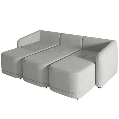 Sofá Cama Casal Para Sala 246cm Polska K04 Linho Cinza - Mpozenato