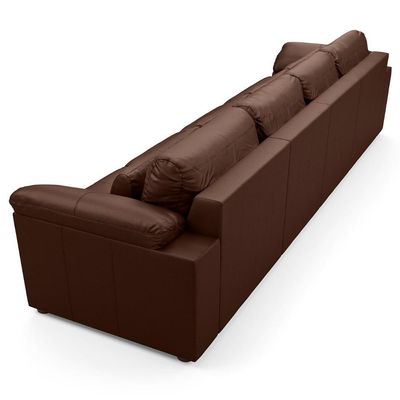 Sofá Retrátil 4 Lugares Para Sala 379cm Dijon Couro Caramelo S07 - Mpozenato