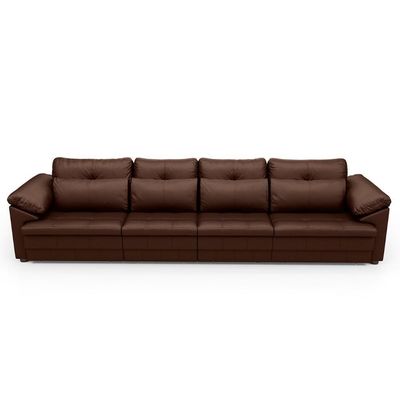 Sofá Retrátil 4 Lugares Para Sala 379cm Dijon Couro Caramelo S07 - Mpozenato