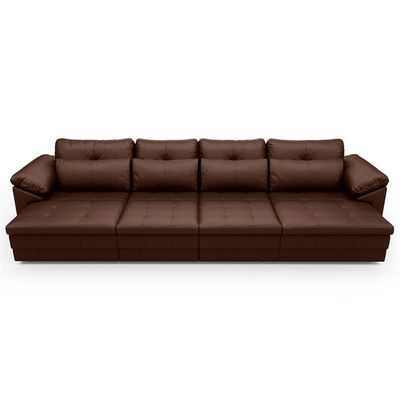 Sofá Retrátil 4 Lugares Para Sala 379cm Dijon Couro Caramelo S07 - Mpozenato