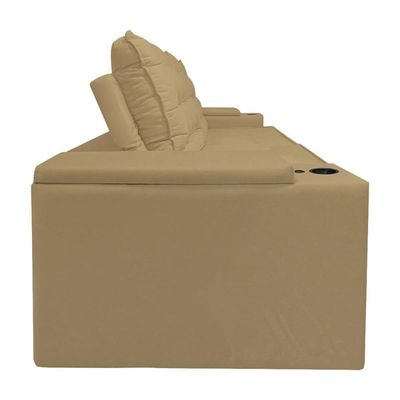 Sofá Retratil Reclinavel 3 Lugares 2,30m Porta Copo Usb Sala Cor:capuccino Capuccino