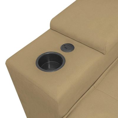 Sofá Retratil Reclinavel 3 Lugares 2,30m Porta Copo Usb Sala Cor:capuccino Capuccino