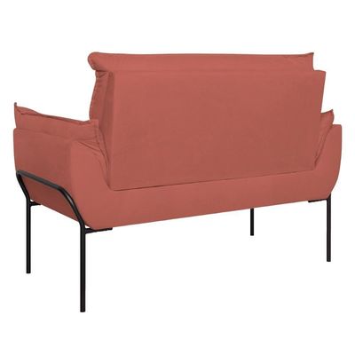 Kit 02 Poltronas + Namoradeira Reforçada Opala Metal Preto Rosa