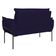 Sofá Namoradeira Base Metal Preta Reforçada Tecido Suede Azul Marinho