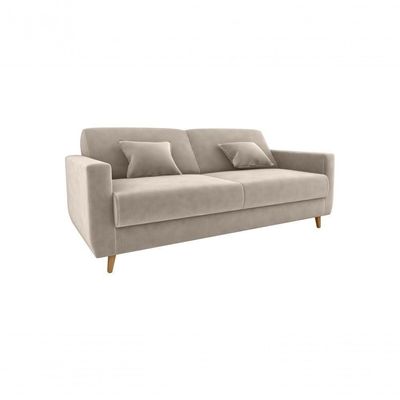 Sofá Cama Emília 2 Lugares 190cm Suede Bege Matrix