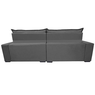 Sofá Retrátil E Reclinável 2,55m Molas Ensacadas Cama Inbox Elegance Com Thermogel Velusoft Cinza