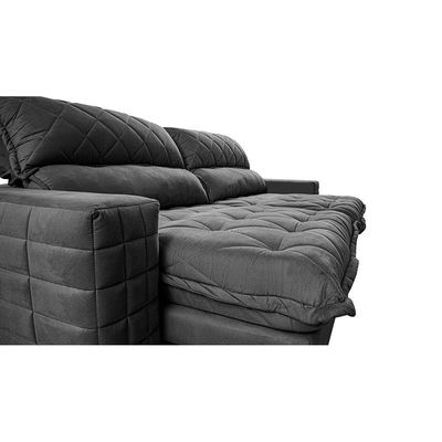 Sofá Retrátil E Reclinável 2,55m Molas Ensacadas Cama Inbox Elegance Com Thermogel Velusoft Cinza