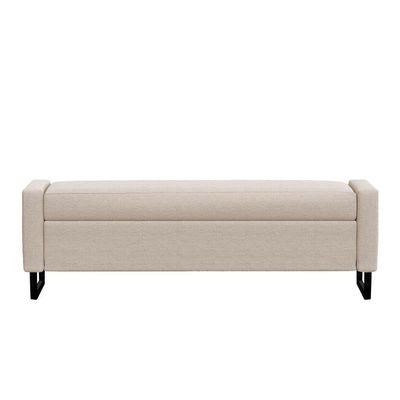 Recamier Bau Paris Base De Metal 1,40m Veludo Bege - Inova Decorações