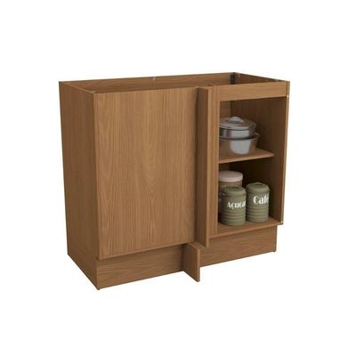 Balcão Cozinha Modulado Vibra T626 Canto Reto C/ 1 Porta S/tampo 98cm Canela Lacca Kappesberg
