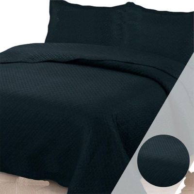 Colcha Queen Bouti Dupla Face 03 Peças - Preto - 100% Poliéster