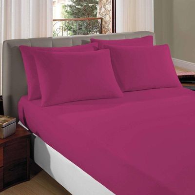 Lençol Casal Queen Liverpool Com Elástico Avulso 1 Peça Tecido Malha Fio 30/1 Penteado 100% Algodão - Violeta