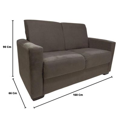 Sofá Estofado 2 Lugares Sala Estar Recepção Mariana Suede Marrom