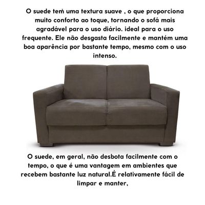 Sofá Estofado 2 Lugares Sala Estar Recepção Mariana Suede Marrom