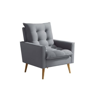 Poltrona Sala 92cm Visual Estofado Macio E Elegância Contemporânea Para Sua Sala Cinza Claro Ester