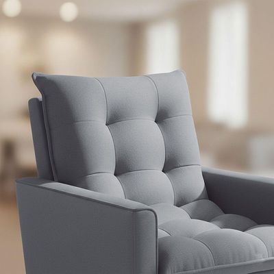 Poltrona Sala 92cm Visual Estofado Macio E Elegância Contemporânea Para Sua Sala Cinza Claro Ester