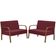 Kit Poltrona Decorativa 2 Namoradeiras De 2 Lugares Jade Braço Madeira Suede