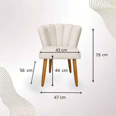 Poltrona Recepção Luxo Design Moderno Conforto Pétala Suede Bege