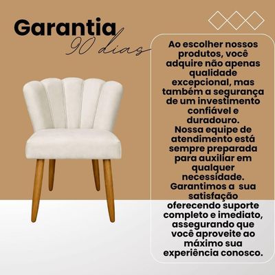 Poltrona Recepção Luxo Design Moderno Conforto Pétala Suede Bege