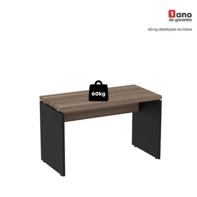 Mesa De Escritório 134cm Pe40 Walnut/preto