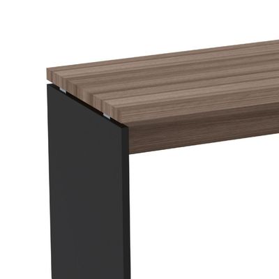 Mesa De Escritório 134cm Pe40 Walnut/preto
