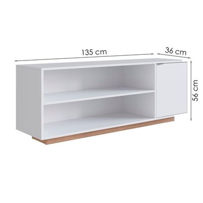 Rack Bancada Para Tv 55 Pol 135 Cm B56 Branco Montana Novam