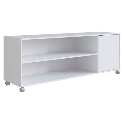 Rack Bancada Para Tv 55 Pol Rodizio Abs 135 Cm B57 Branco Novam