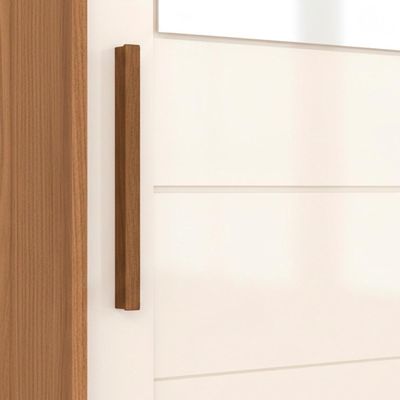 Guarda Roupa Casal 2 Portas Deslizantes Com Espelho 163 Cm B74 Briz Nature Off White