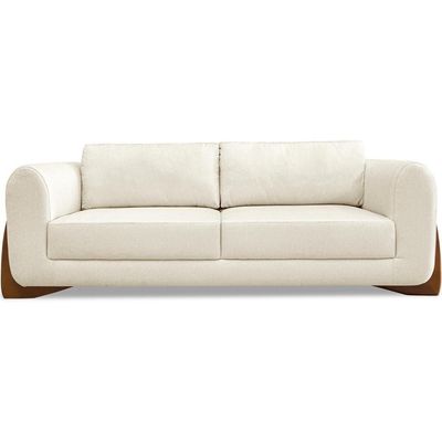 Sofa Jolie 2 Lugares 180cm Pes Boomerang Linho 212 Natural Ezz Natural