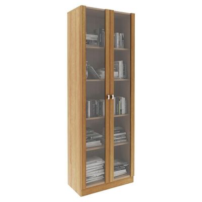 Armario Multiuso 2 Portas Vidro 171x60 Cm Am3112 Amendoa Tecno Mobili