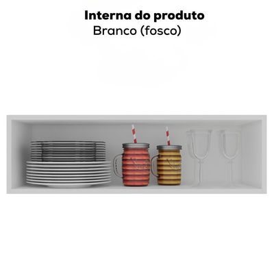 Armario Aereo 1 Porta Basculante Bp 80cm Fiorella Branco