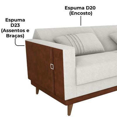 Sofa Cama 2 Lugares 203 Cm Esther Boucle Corino Whisk Milani Store Natural