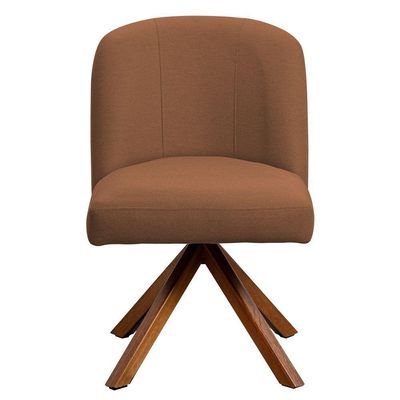 Kit 04 Cadeiras De Jantar Cléo Base Giromad Linho Terracota - Nexta Casa