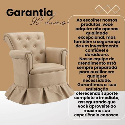 Poltrona Amamentação Aconchego Confortável Descanso Quarto Bebê Suede Cappuccino