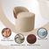 Kit 2 Puff Orgânico Com Encosto Redondo Curvo Confortável Resistente Composé Linho Corino linho Cinza