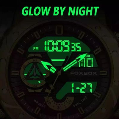 Relógio Militar Masculino Foxbox 0056 Aço Inoxidável Prata
