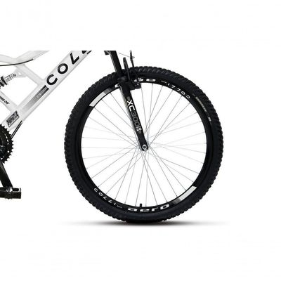 Bicicleta Gps 148 Dupla Suspensão E Freios V-brake, Aro 26 Aero, 36 Raias, 21 Marchas Colli Branco