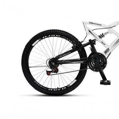 Bicicleta Gps 148 Dupla Suspensão E Freios V-brake, Aro 26 Aero, 36 Raias, 21 Marchas Colli Branco
