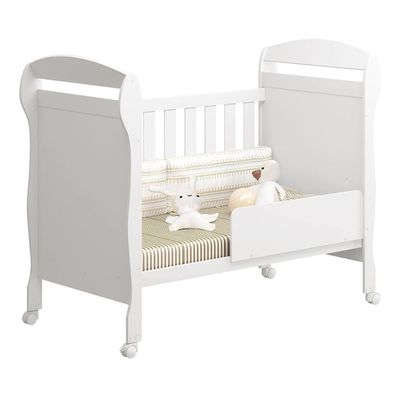 Kit Gêmeos Berço Mini Cama Danny Branco Brilho Com Colchões Supreme - Reller Móveis Branco Brilho