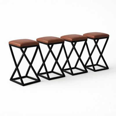 Kit 4 Banqueta Alta 80 Cm Bistrô Banco Bancada Cozinha Bar Balcão Corino Marrom